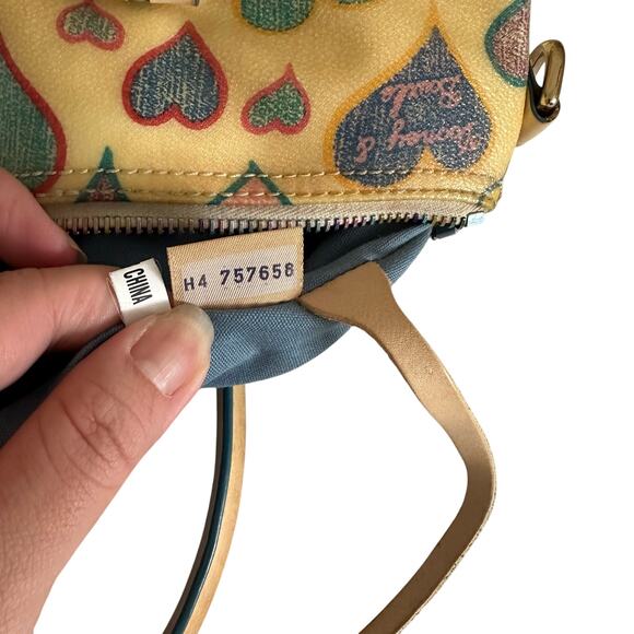 Dooney & Bourke Heart Print Satchel Y2K Vintage Coquette Bag Rare Novelty Tote - Picture 9 of 16